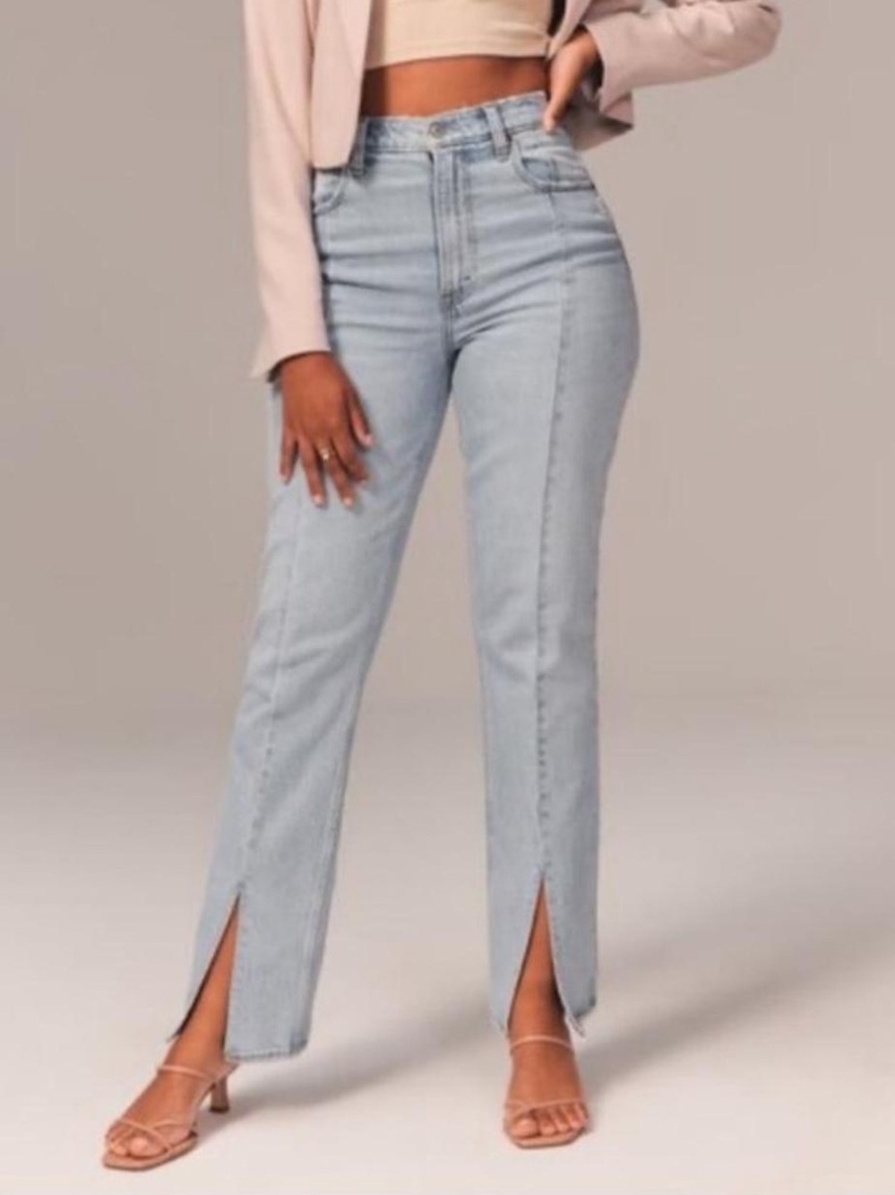 Abercrombie & Fitch Light Wash Blue High-Rise Jeans